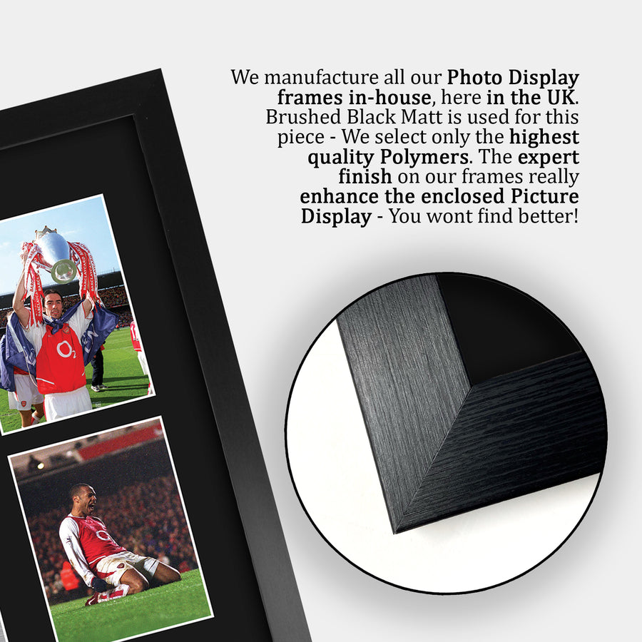 Close-up of the brushed black frame
