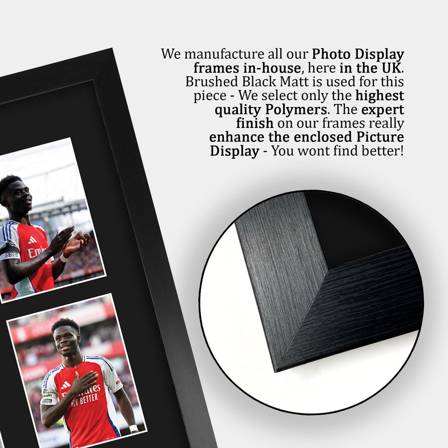 Close-up of the brushed black frame