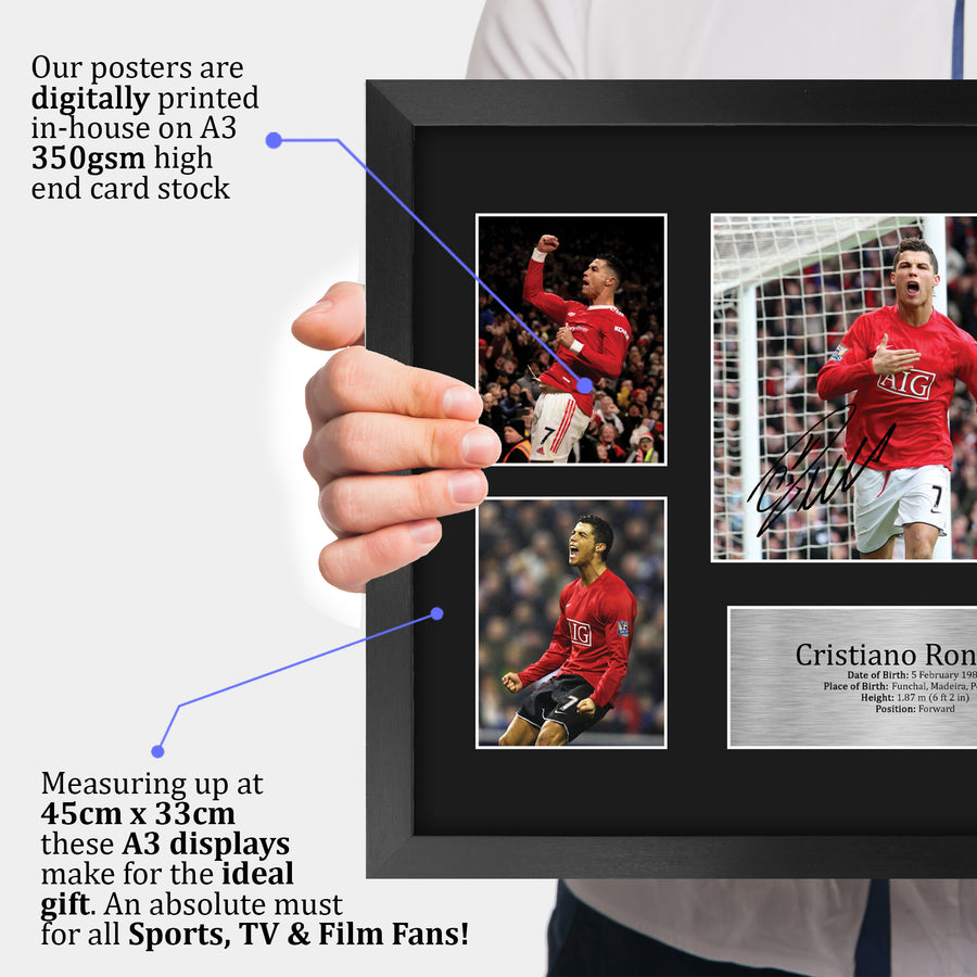 The framed print held up to show its size