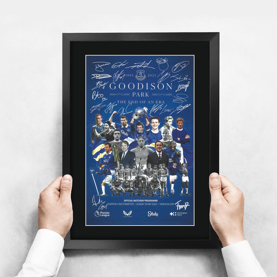 The framed print held up to show its size