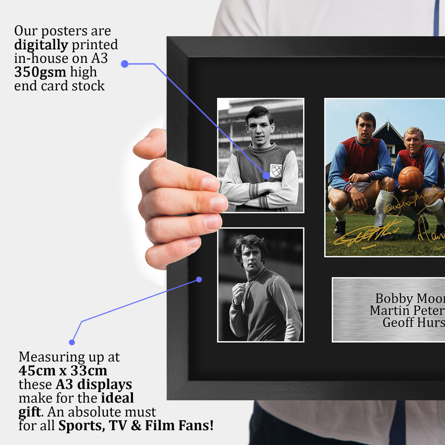 The framed print held up to show its size