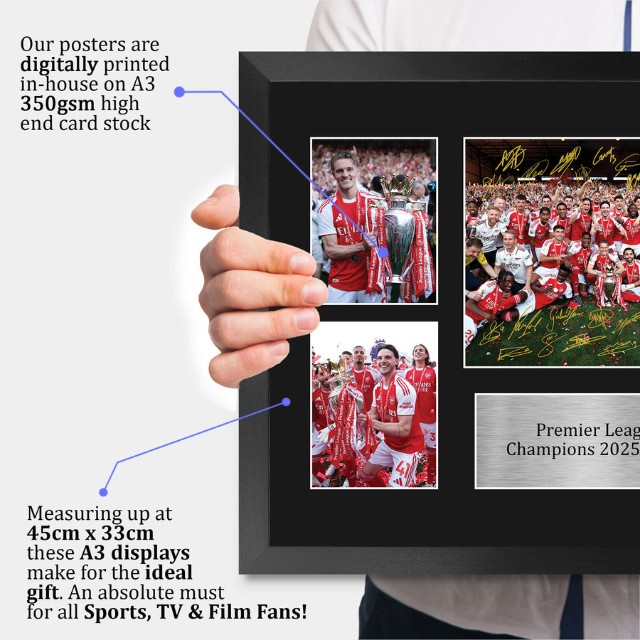 The framed print held up to show its size