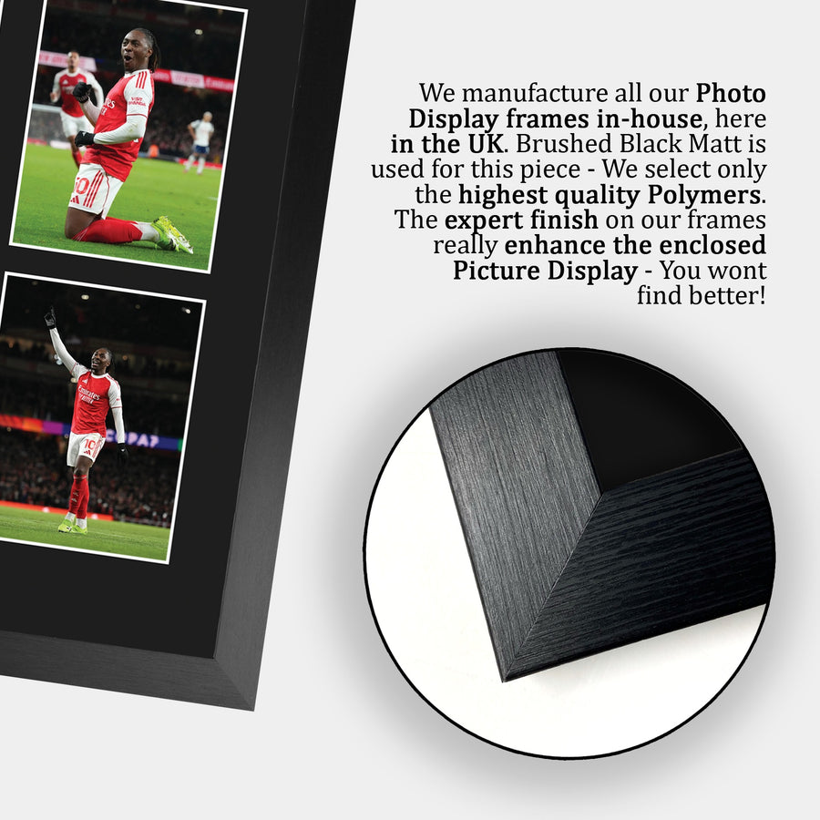 Close-up of the brushed black frame