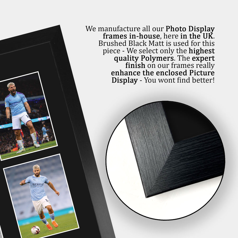Close-up of the brushed black frame