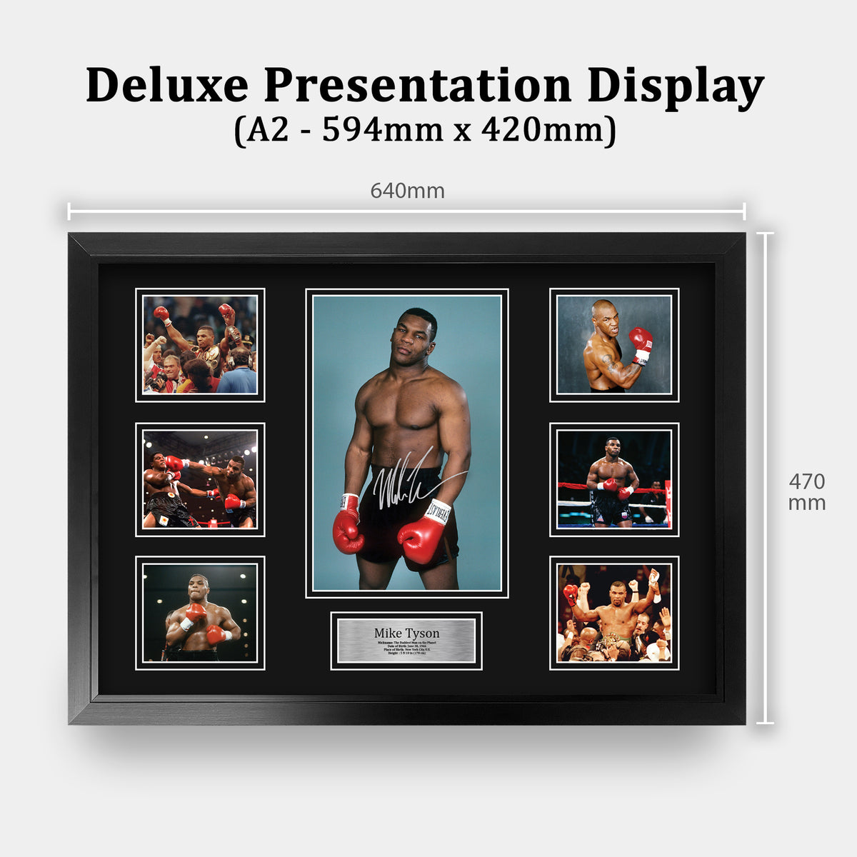 A2 Framed Mike Tyson Boxing A3 framed print, view 2