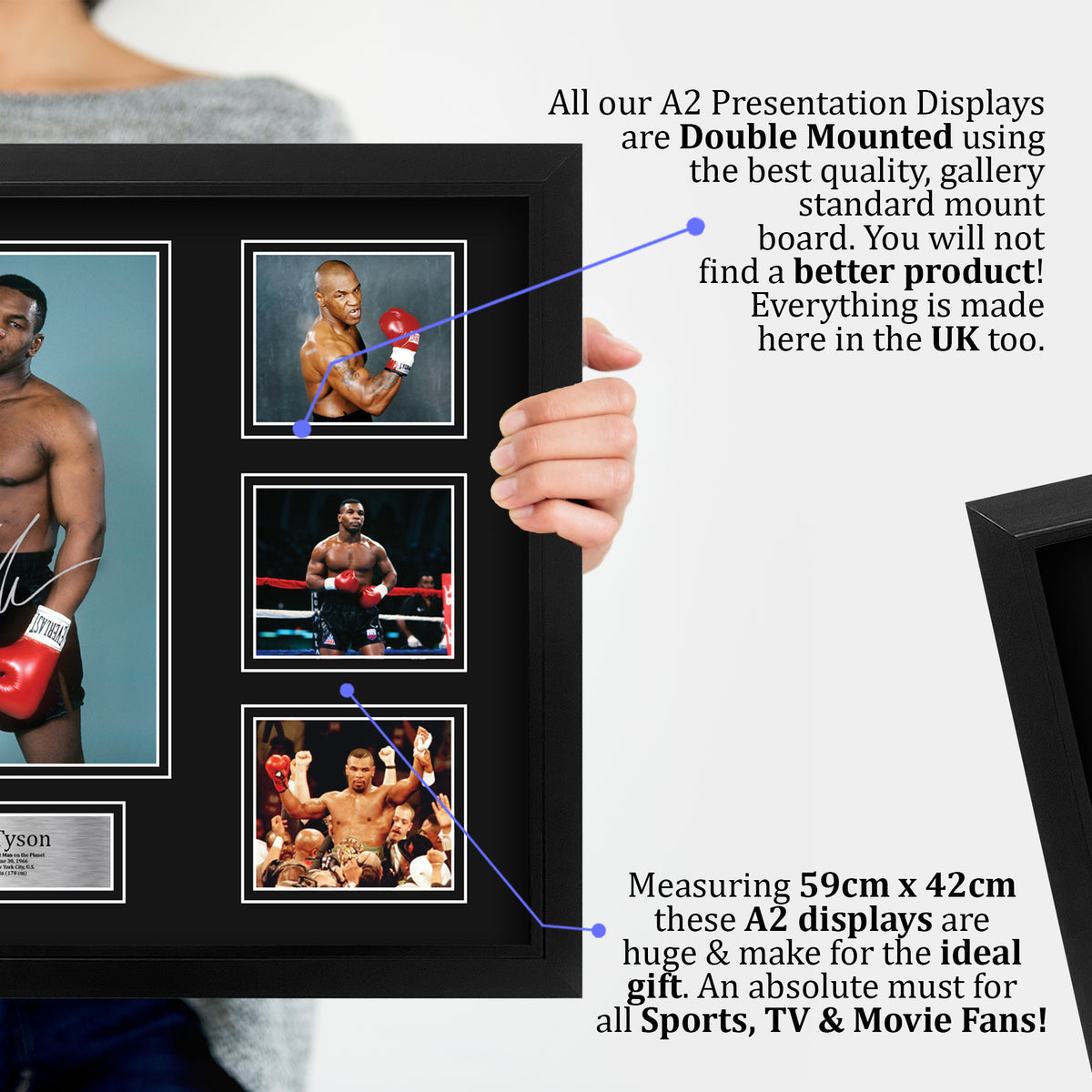 A2 Framed Mike Tyson Boxing A3 framed print, view 4
