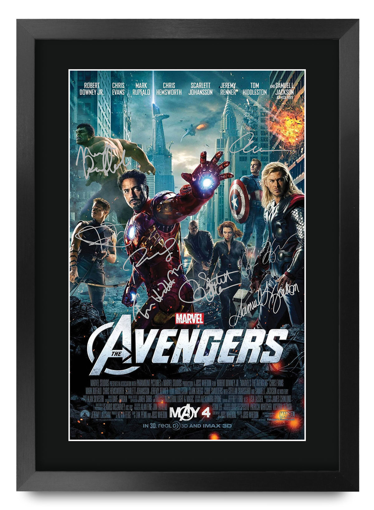 Avengers The Cast A3 framed print