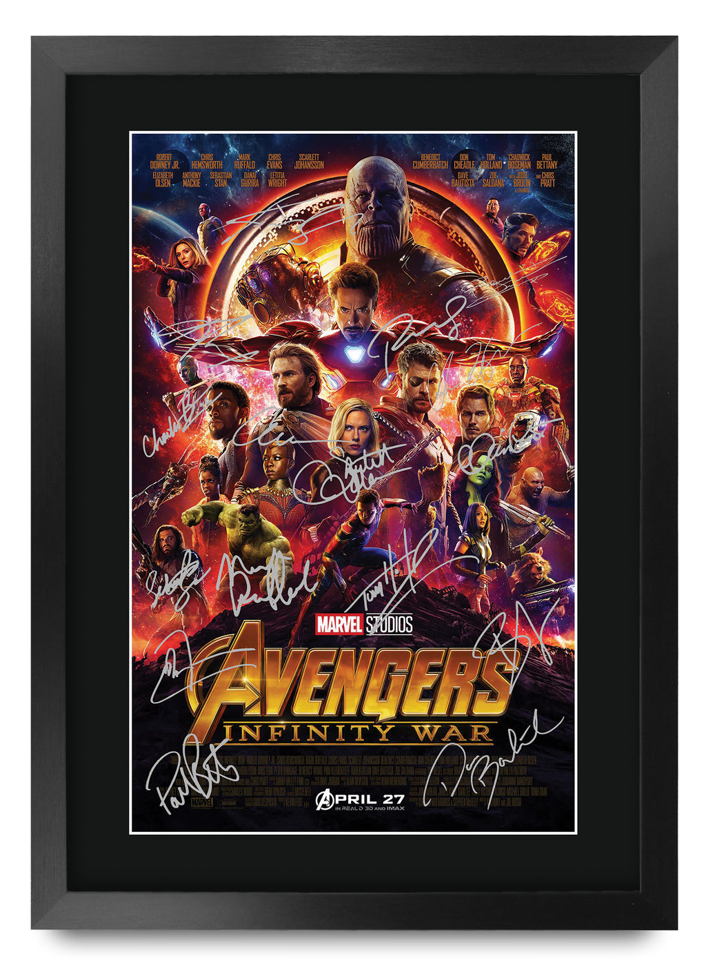 Avengers Infinity War Movie Poster Robert Downey Jr Chris Evans Chris Hemsworth A3 framed print