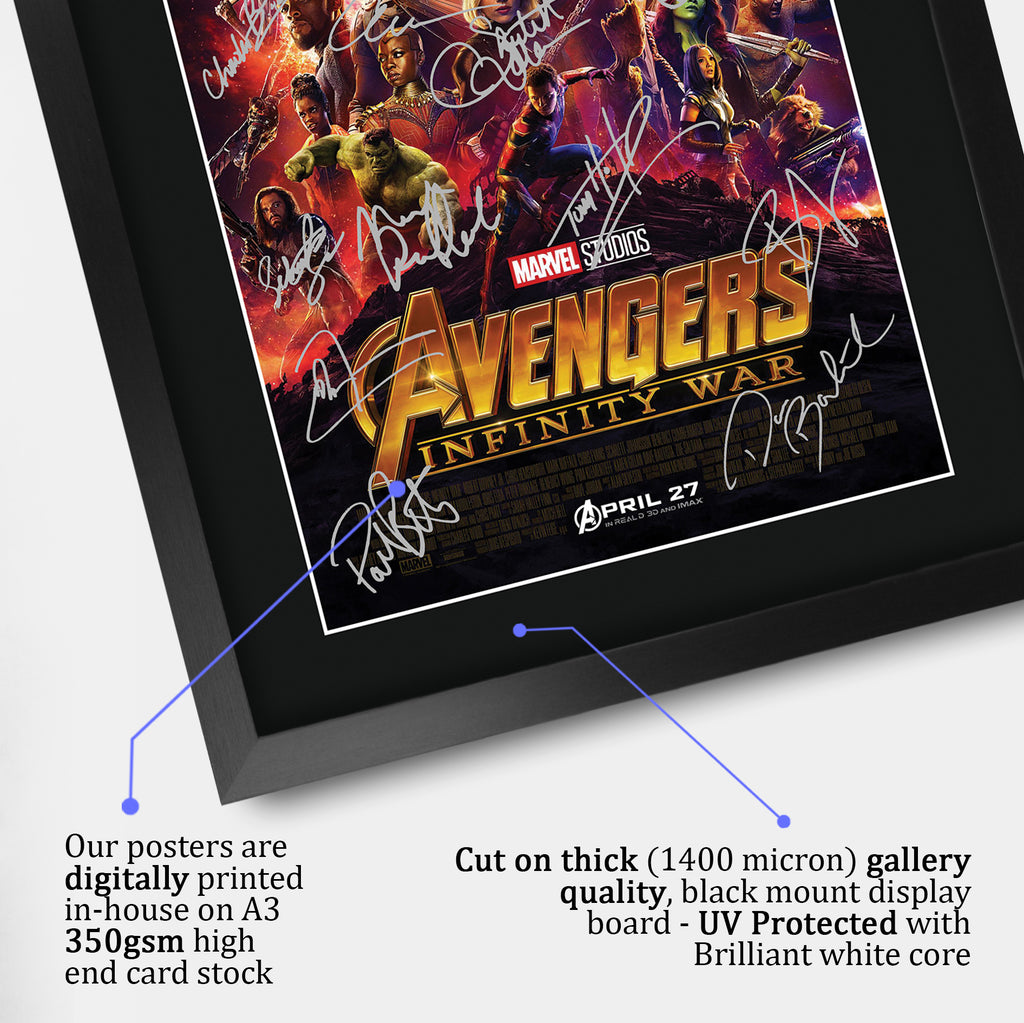 Avengers Infinity War Movie Poster Robert Downey Jr Chris Evans Chris Hemsworth A3 framed print, view 4