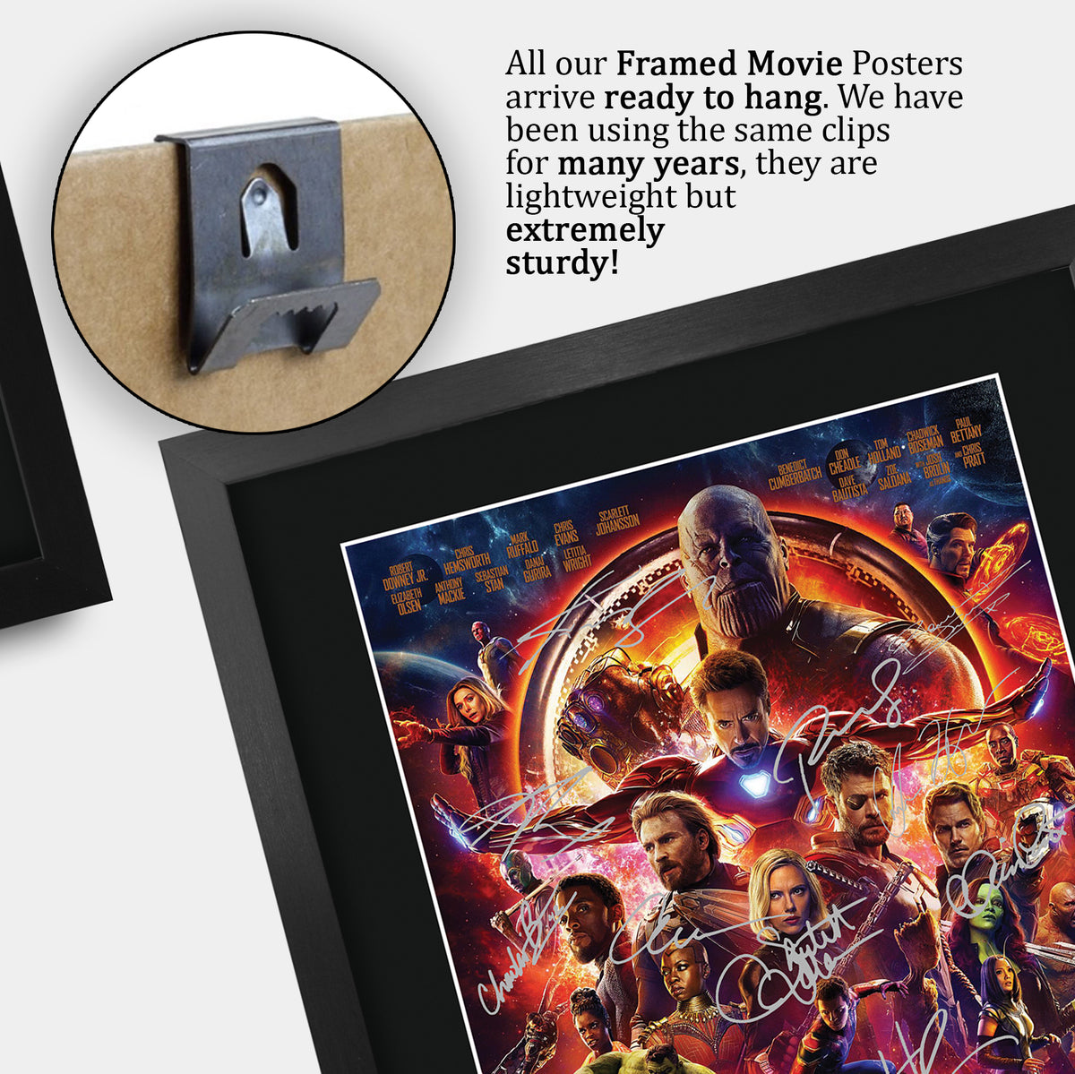 Avengers Infinity War Movie Poster Robert Downey Jr Chris Evans Chris Hemsworth A3 framed print, view 5