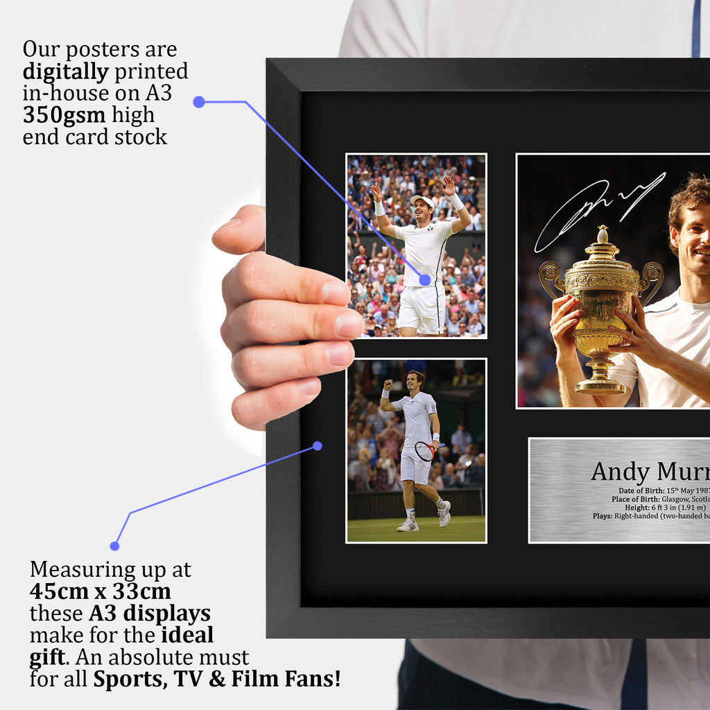 Andy Murray A3 framed print, view 3