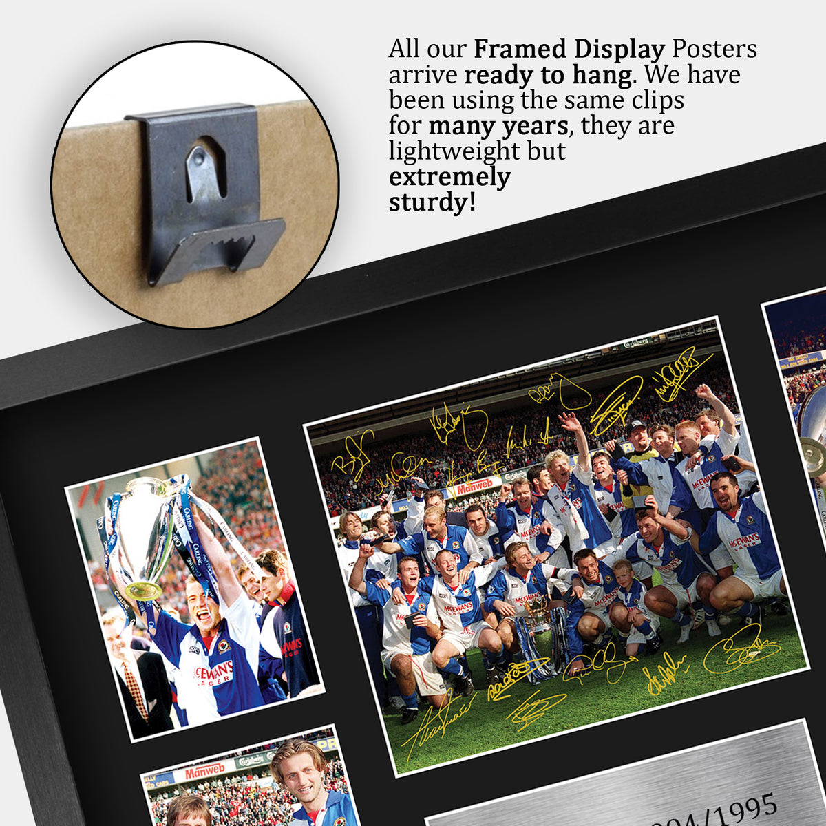 Blackburn Premier League Champions 1994-1995 A3 framed print, view 5