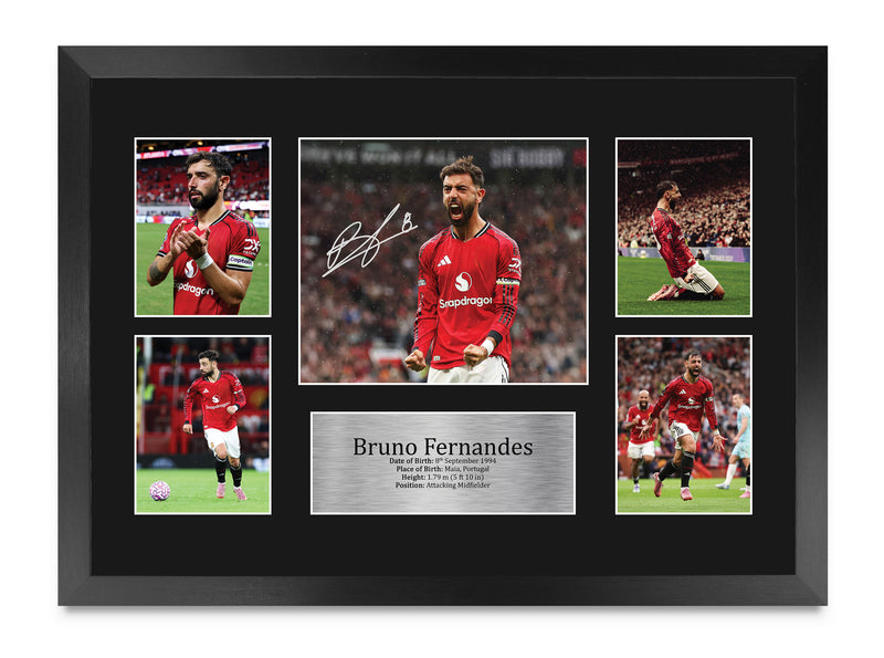 Bruno Fernandes Manchester Red A3 Framed Print