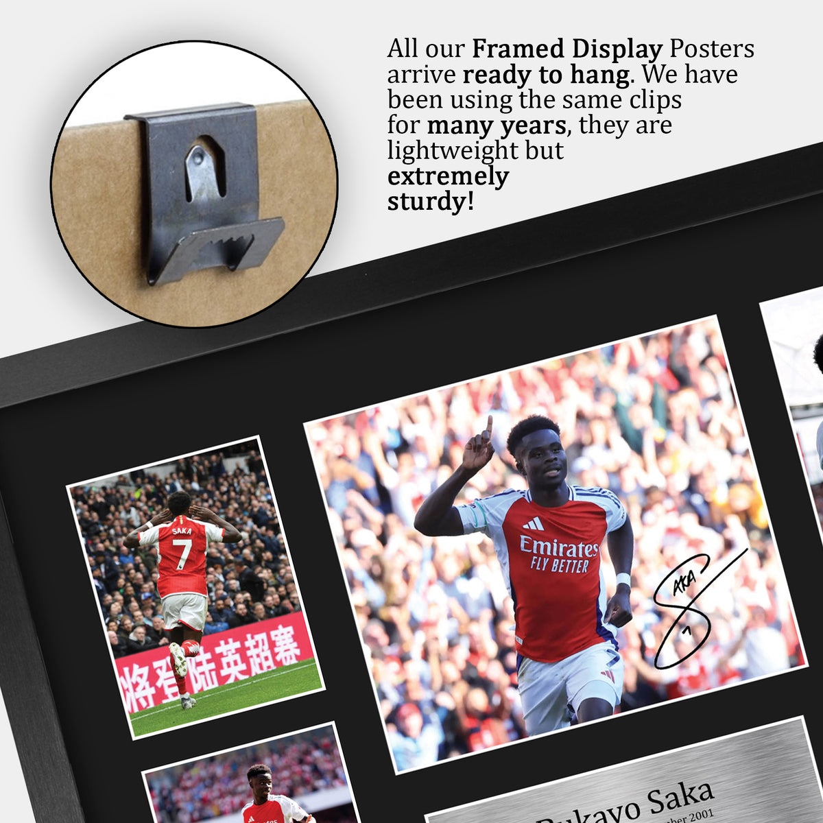 Bukayo Saka Gunners A3 framed print, view 5