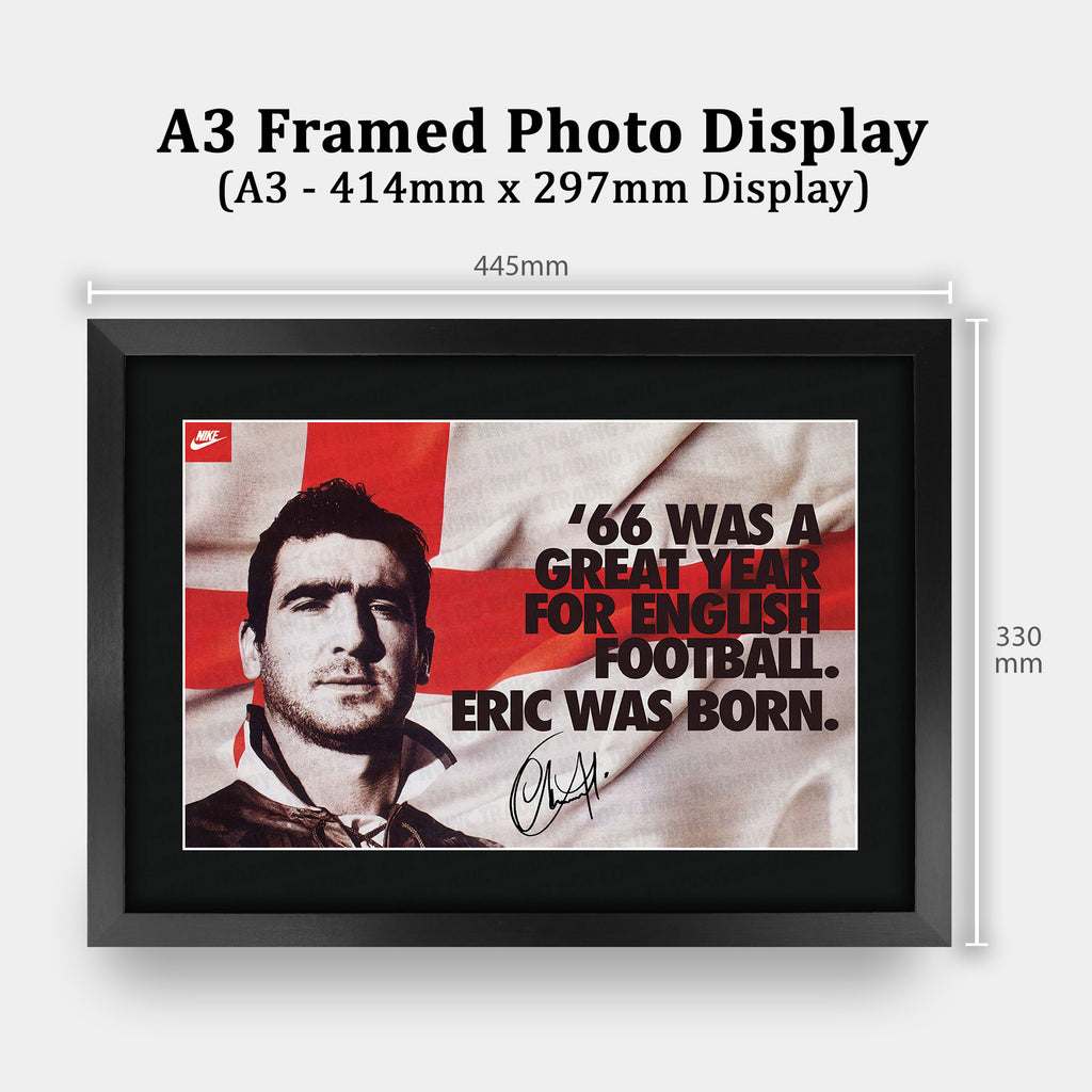 Eric Cantona 1966 Advert A3 framed print, view 2