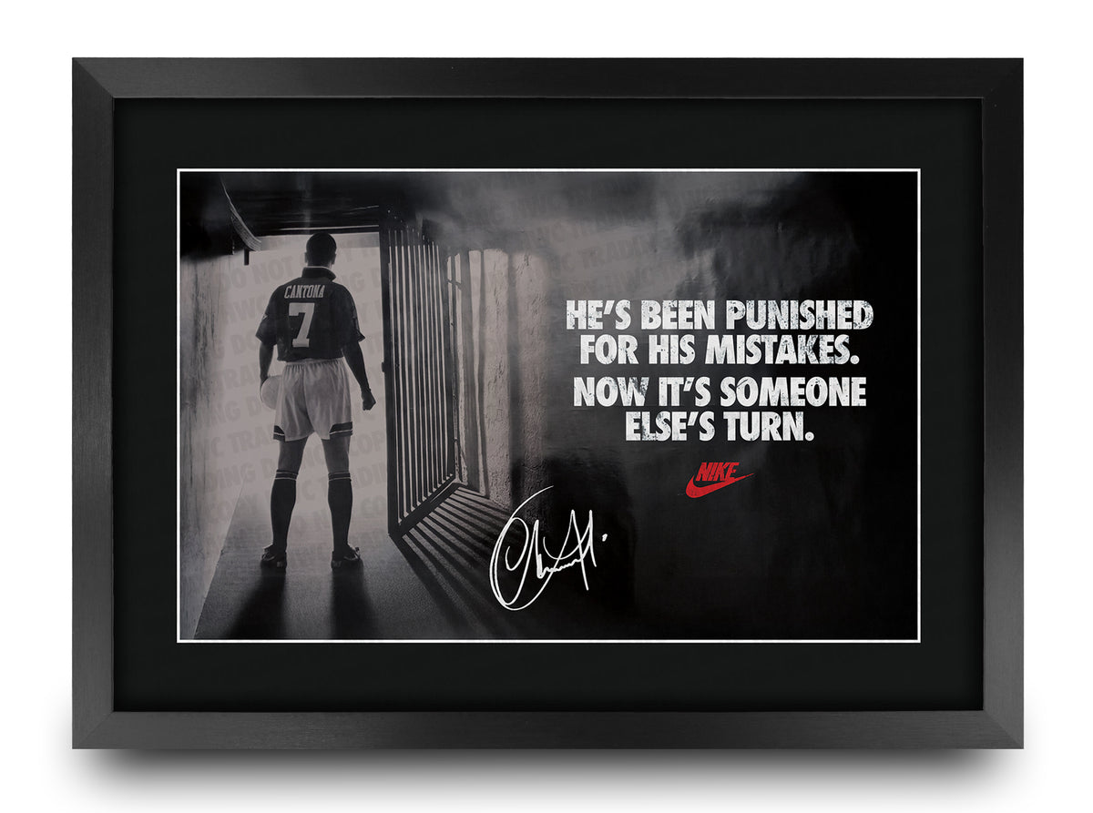 Eric Cantona Punished Advert A3 framed print