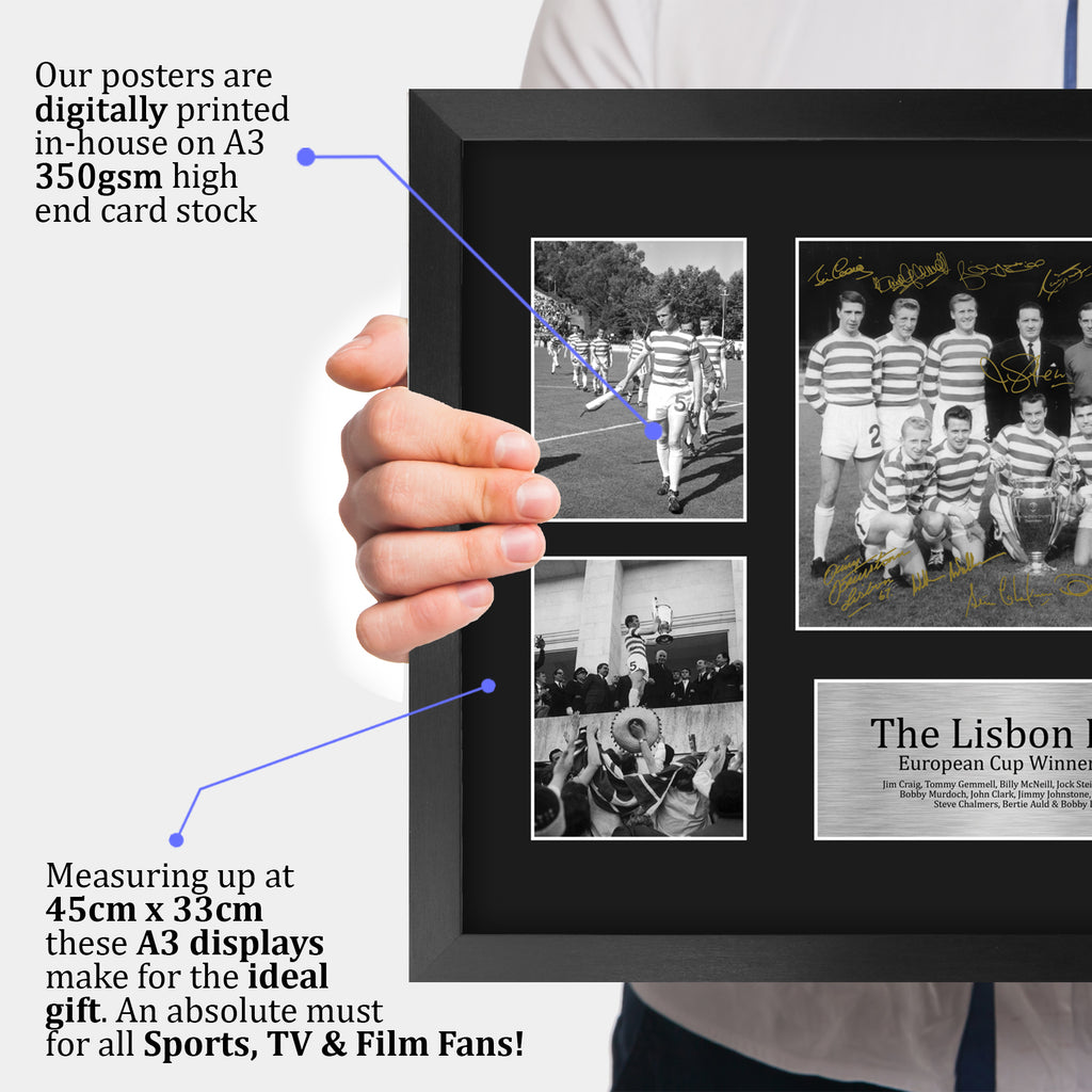 Celtic Lisbon Lions 1967 UEFA Euro Cup Winners A3 framed print, view 3