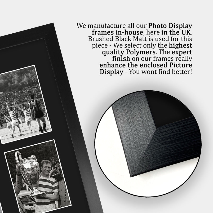 Close-up of the brushed black frame