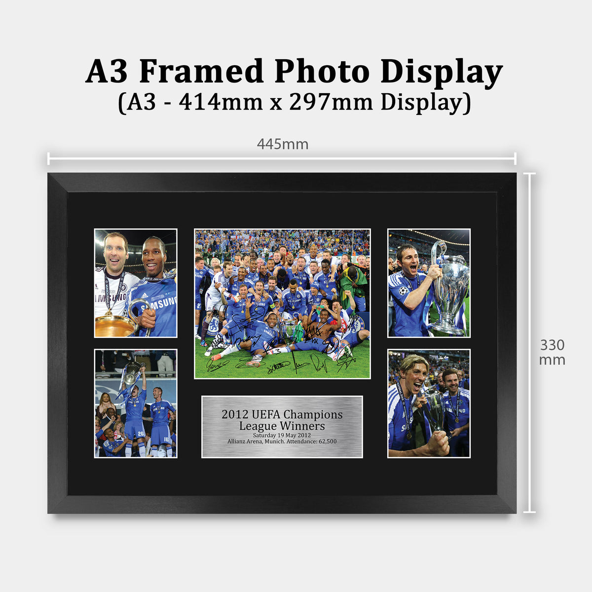 Champions League Winners 2012 A3 framed print, view 2