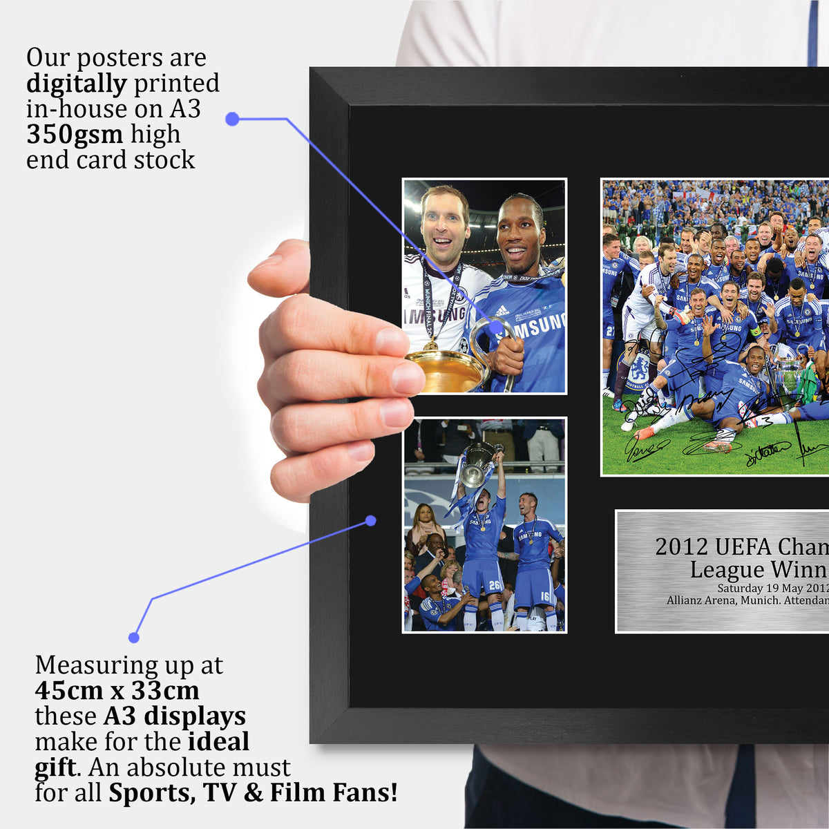 Champions League Winners 2012 A3 framed print, view 3