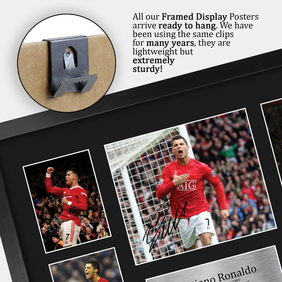 Cristiano Ronaldo Manchester Red A3 framed print, view 5