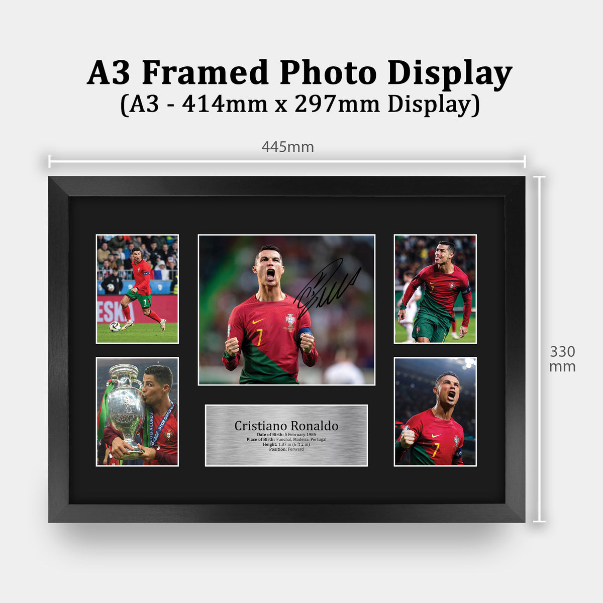 Cristiano Ronaldo Portugal A3 framed print, view 2
