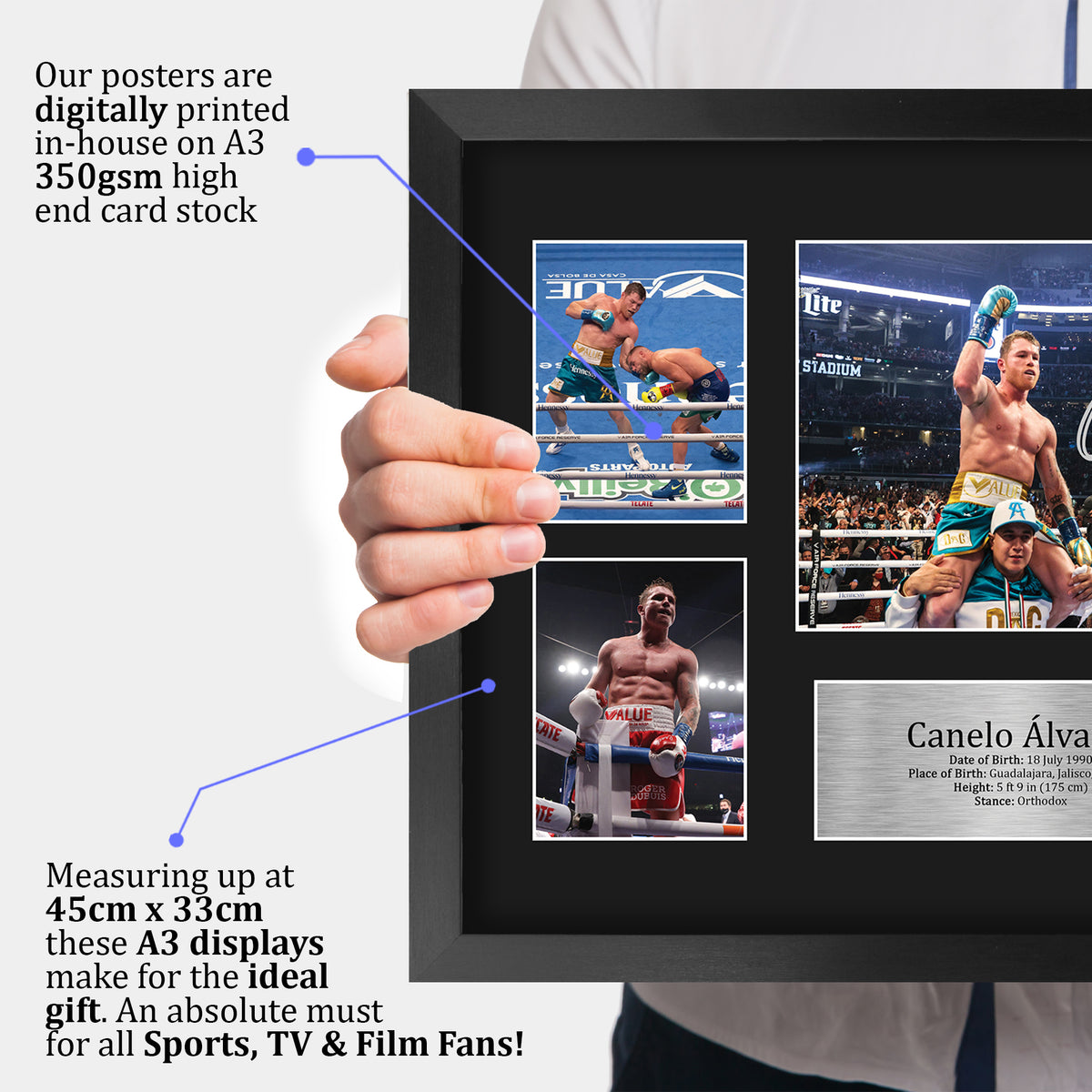 Canelo Alvarez Boxing A3 framed print, view 3
