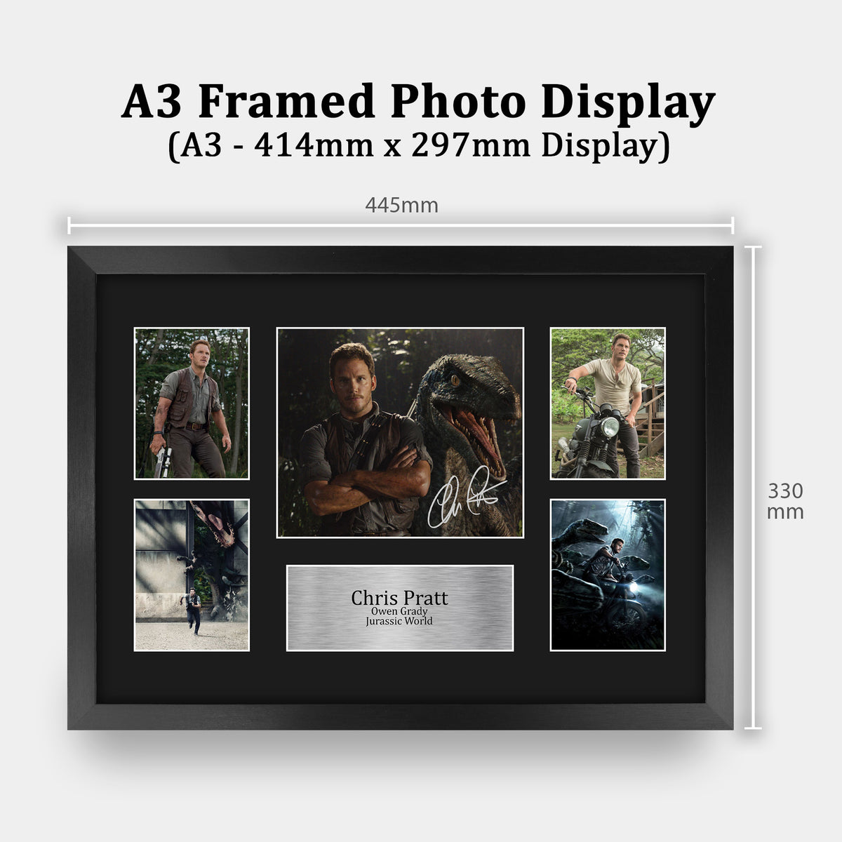 Chris Pratt Jurassic World A3 framed print, view 2