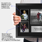 Cristiano Ronaldo & Lionel Messi A3 framed print, view 3