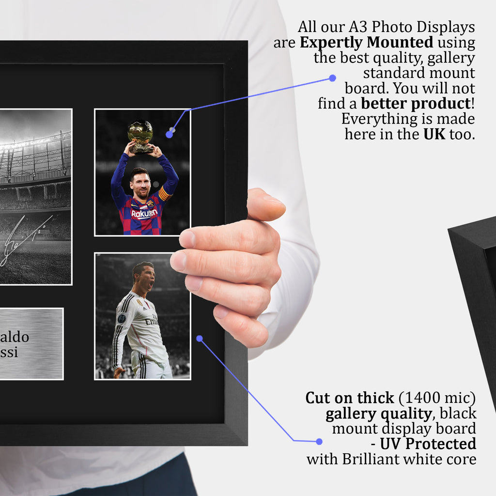 Cristiano Ronaldo & Lionel Messi A3 framed print, view 4
