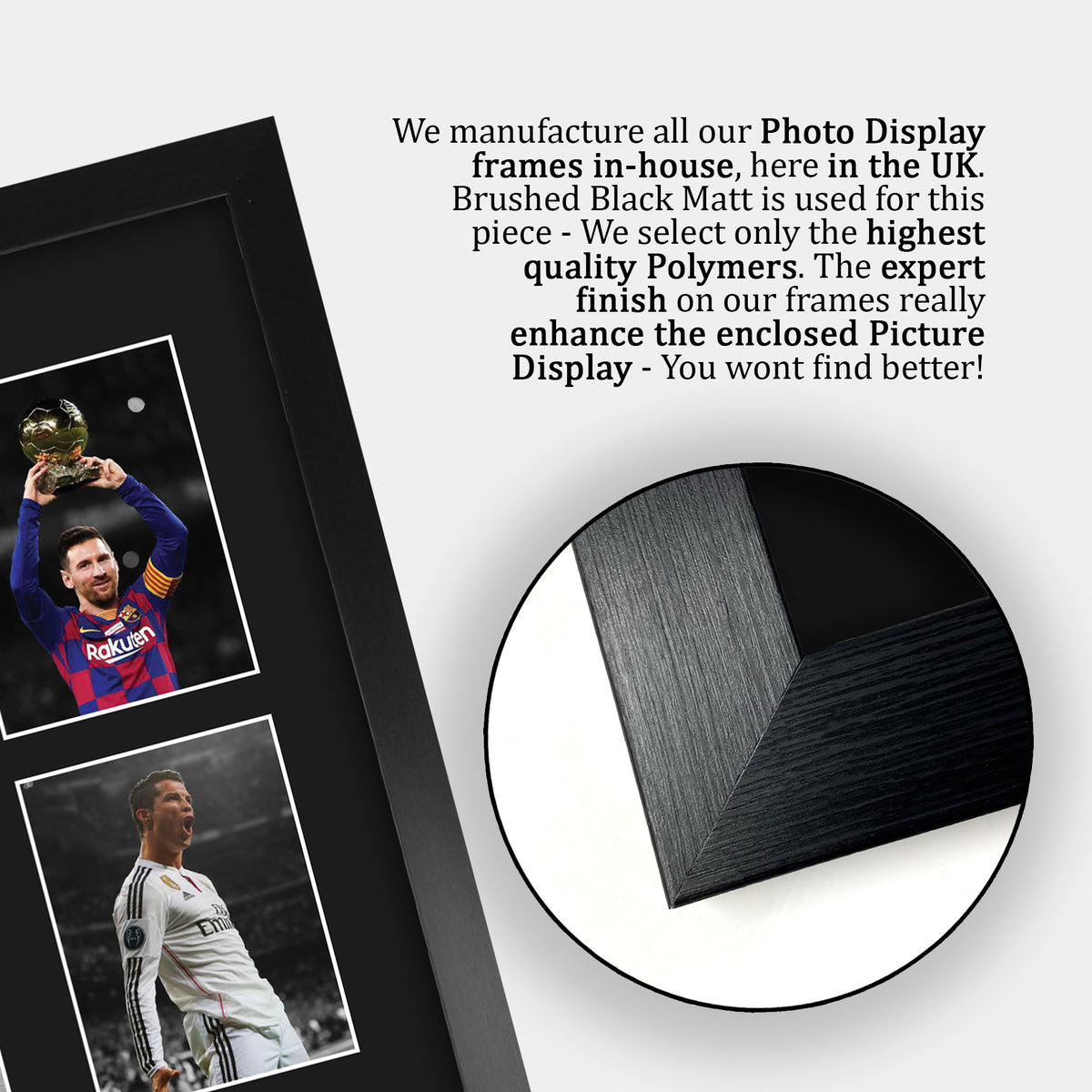 Cristiano Ronaldo & Lionel Messi A3 framed print, view 6