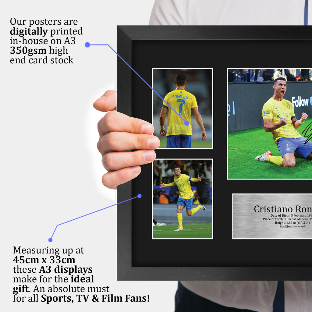 Cristiano Ronaldo Al Nassr A3 framed print, view 3