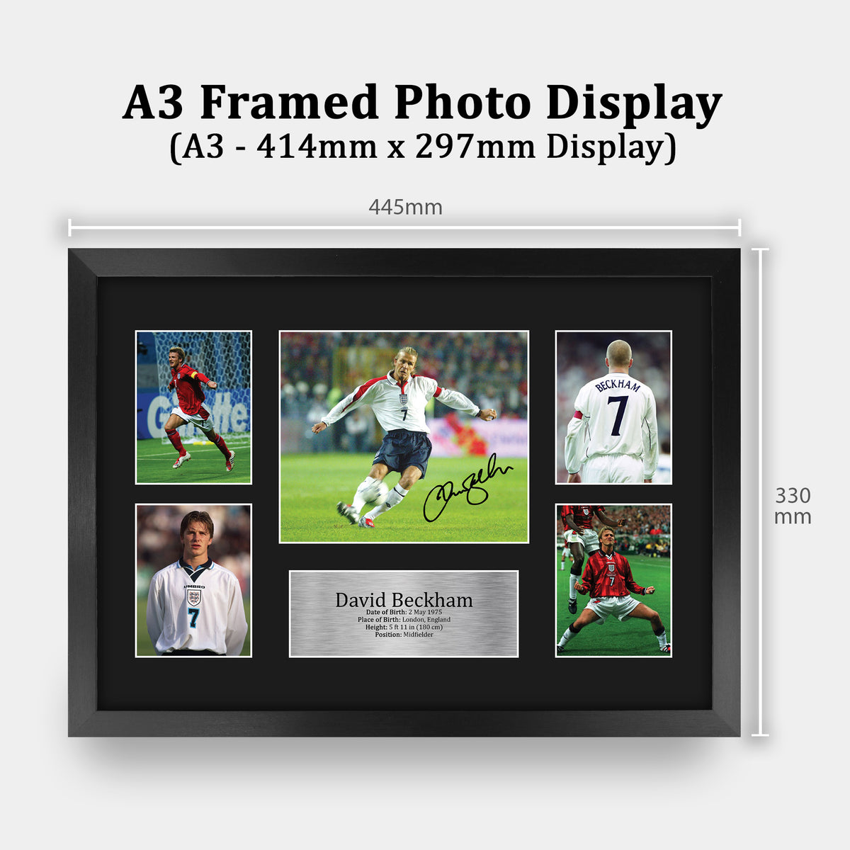 David Beckham England A3 framed print, view 2
