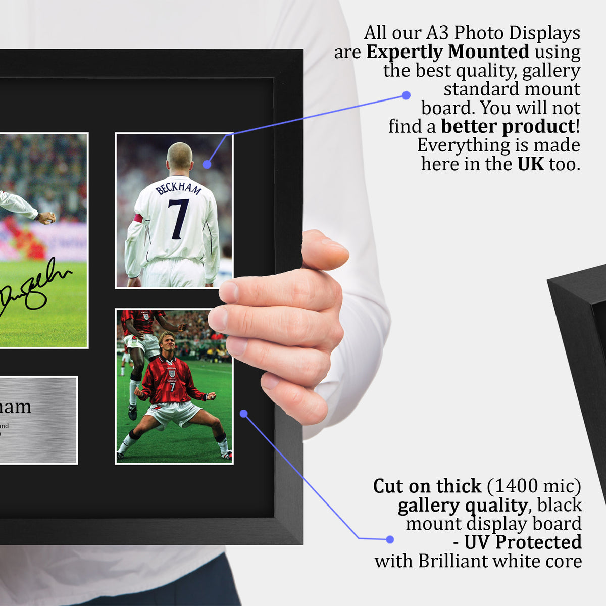 David Beckham England A3 framed print, view 4