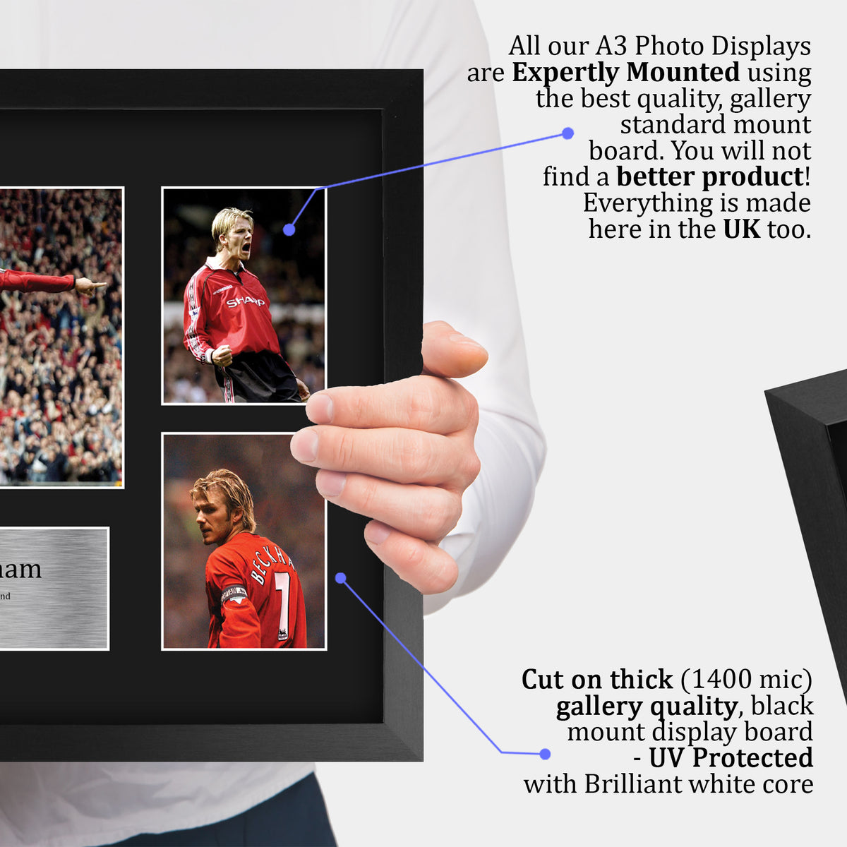 David Beckham Manchester United A3 framed print, view 4
