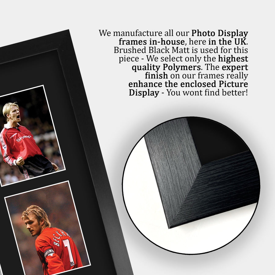 Close-up of the brushed black frame