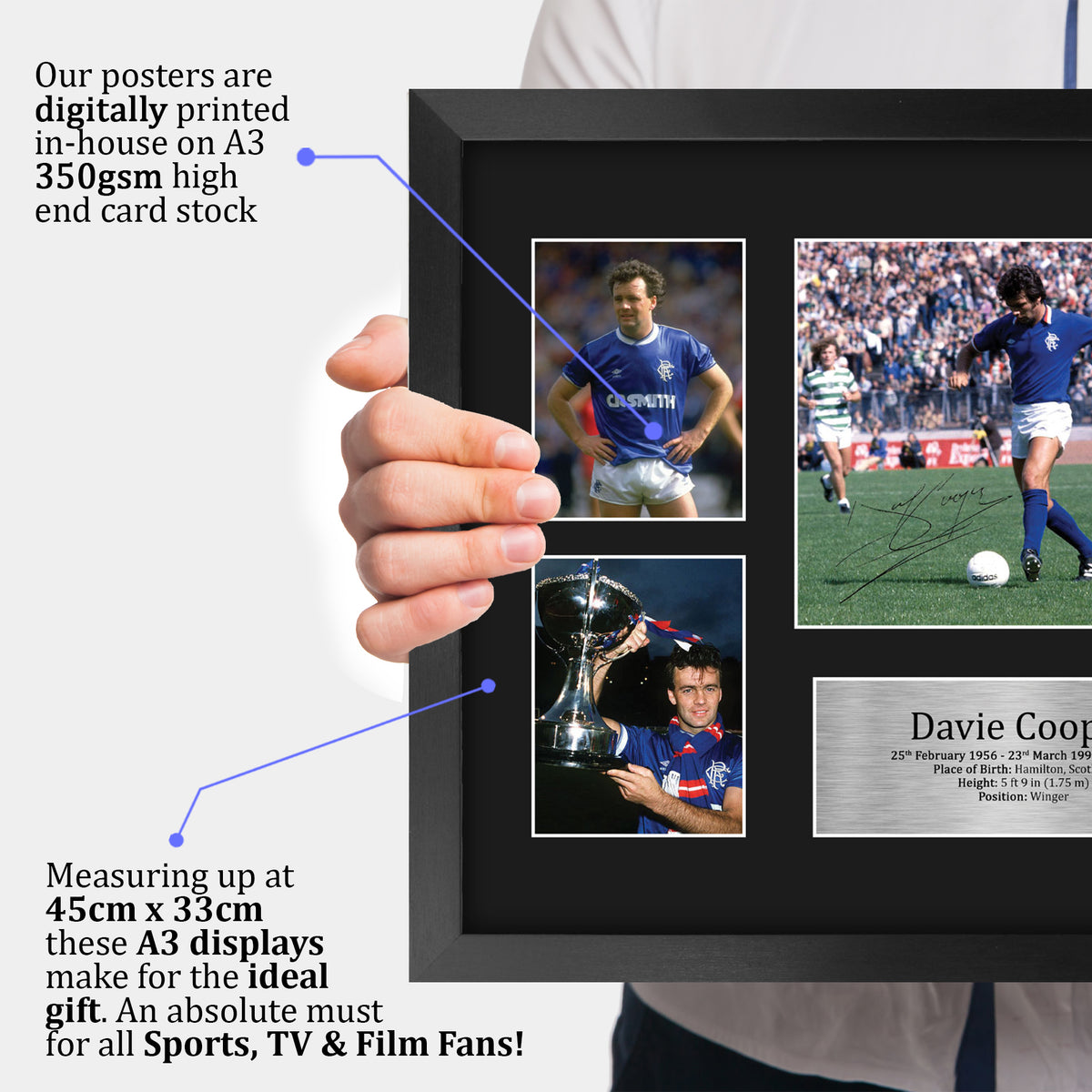 Davie Cooper Gers A3 framed print, view 3