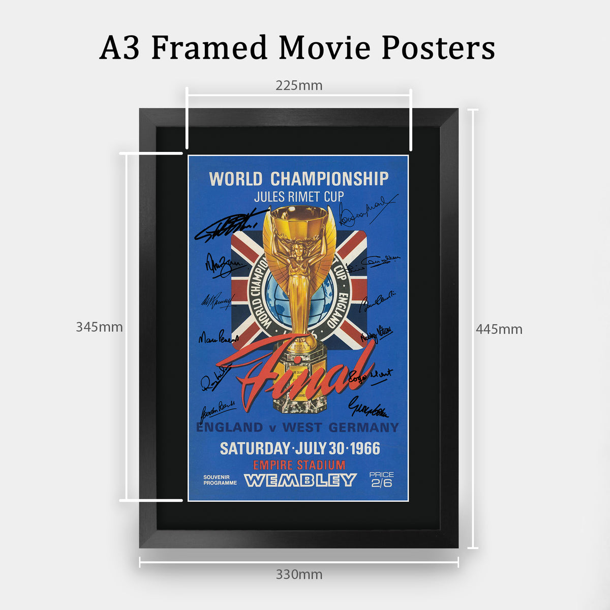 England 1966 World Cup Final A3 framed print, view 2