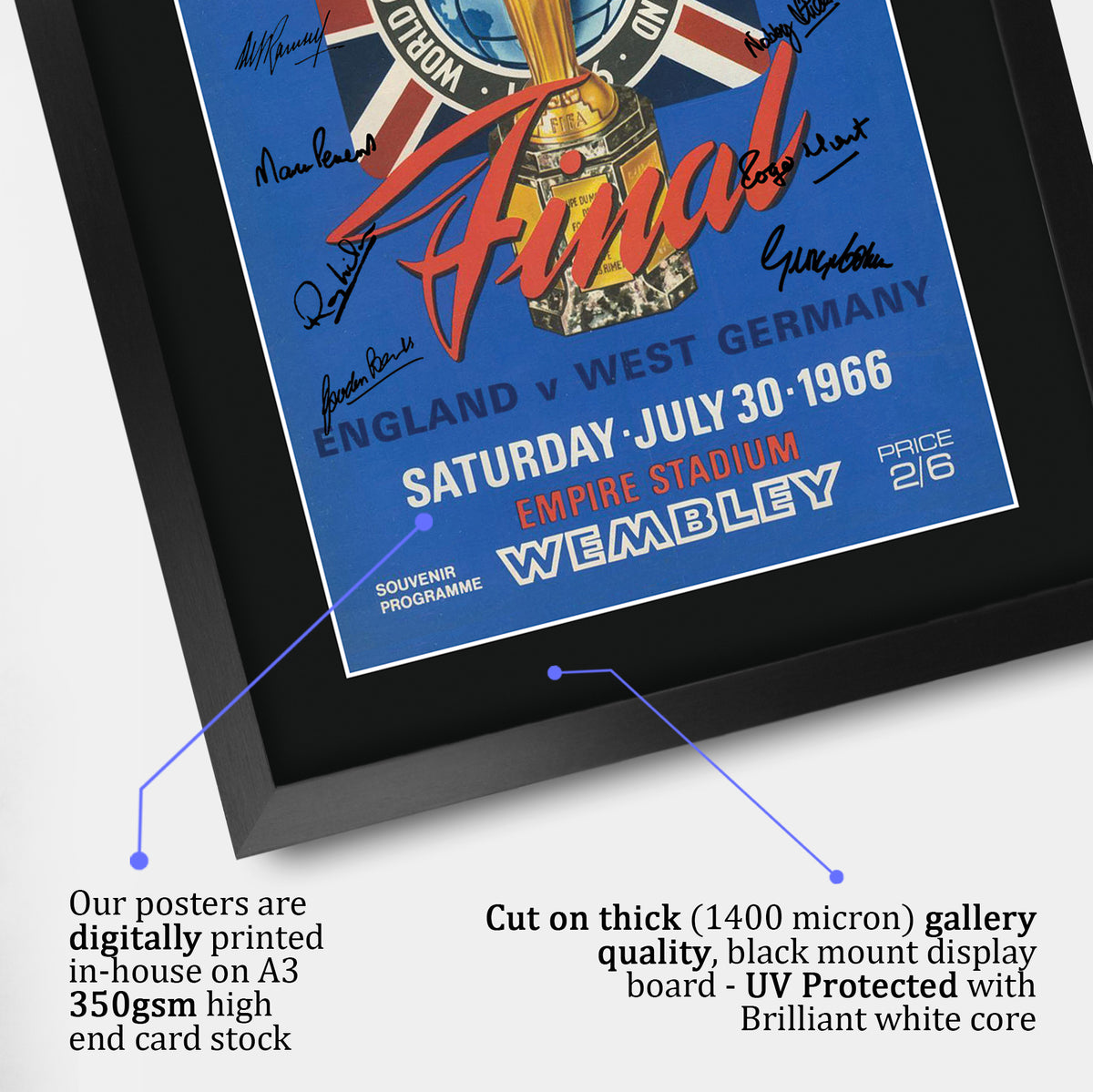 England 1966 World Cup Final A3 framed print, view 4