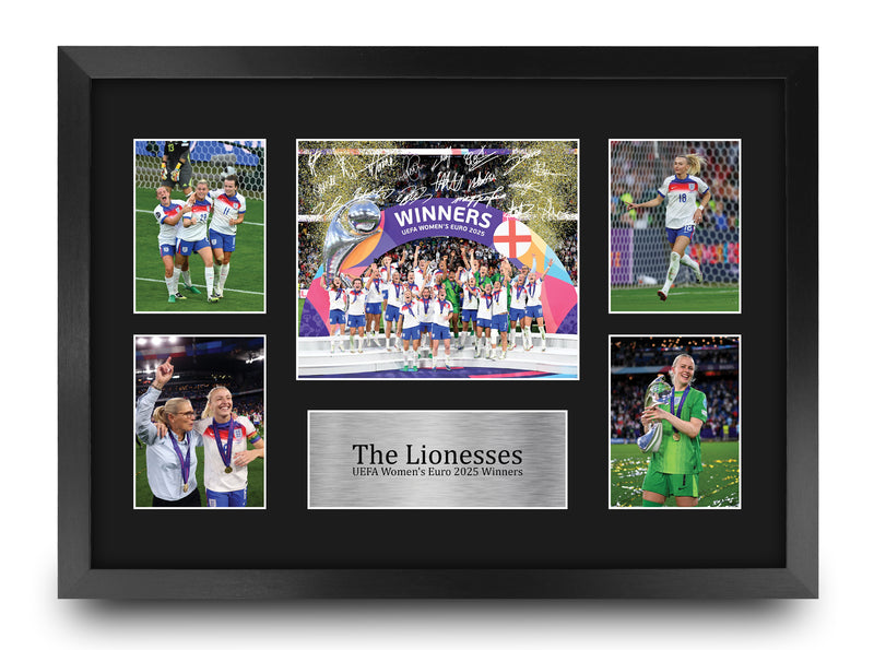 England Lionesses Euro 2025 Champions A3 Framed Print