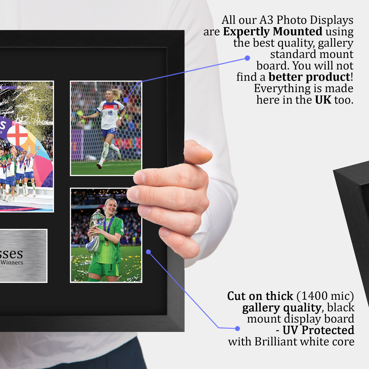 England Lionesses Euro 2025 Champions A3 framed print, view 4