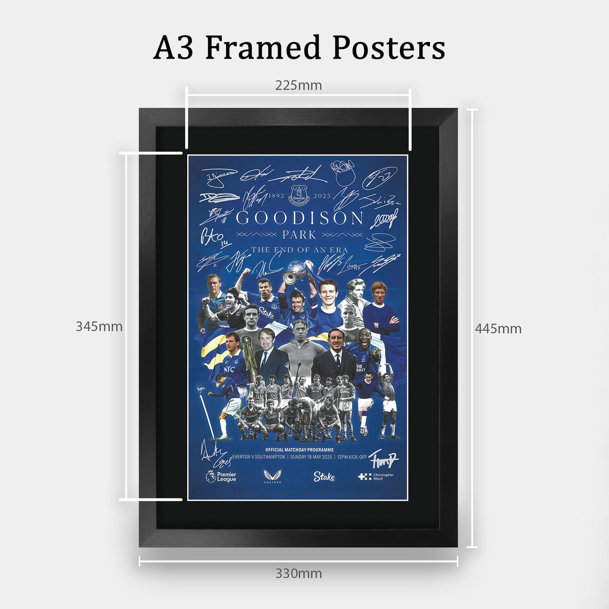 Toffees Last Goodison Park Game A3 framed print, view 2