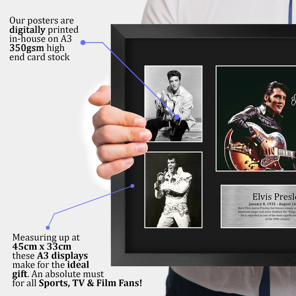 Elvis Presley Musician The King A3 framed print, view 3