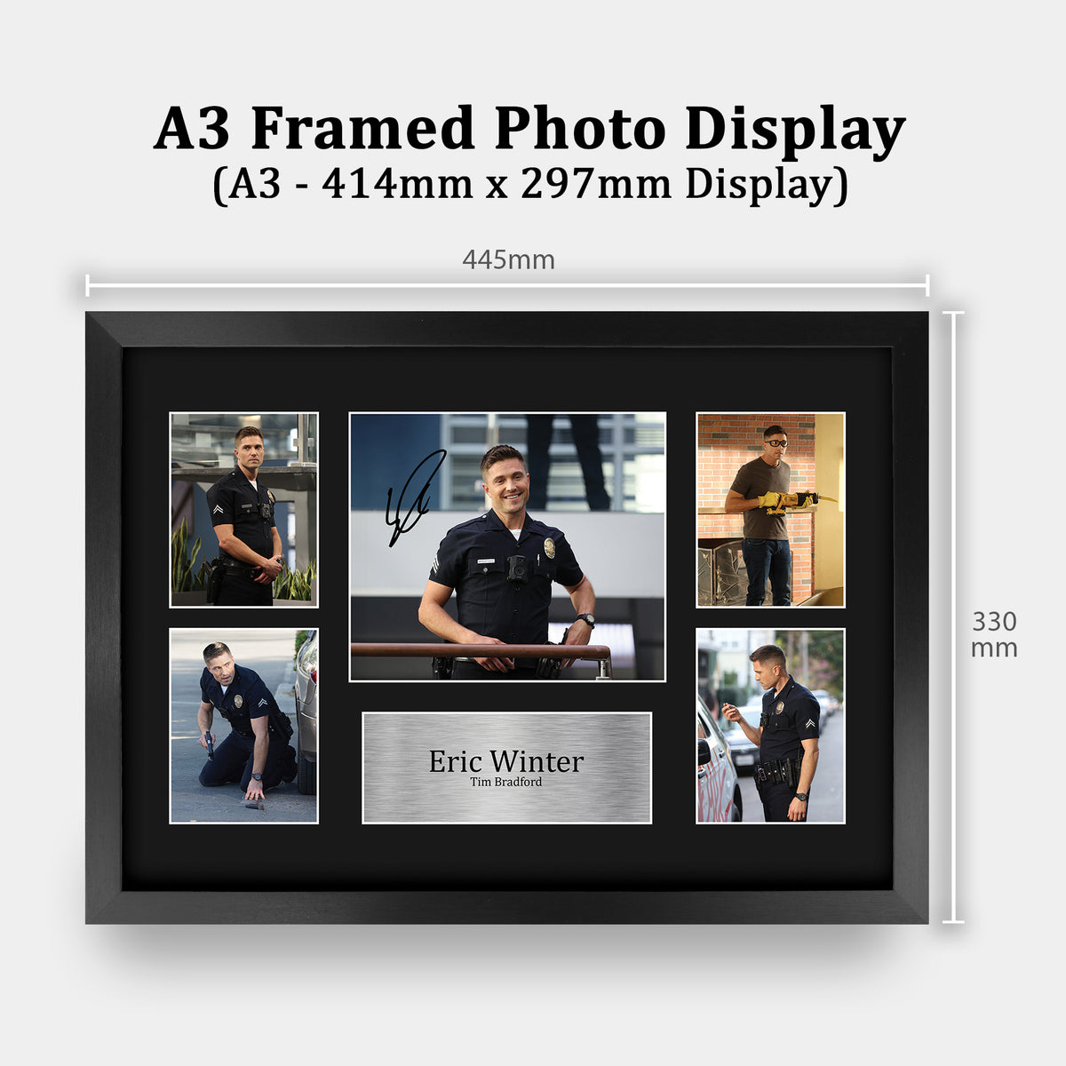 Eric Winter The Rookie Tim Bradford A3 framed print, view 2