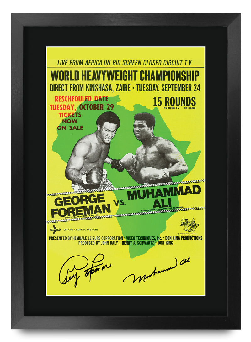 George Foreman vs Muhammad Ali Rumble in the Jungle A3 Framed Print