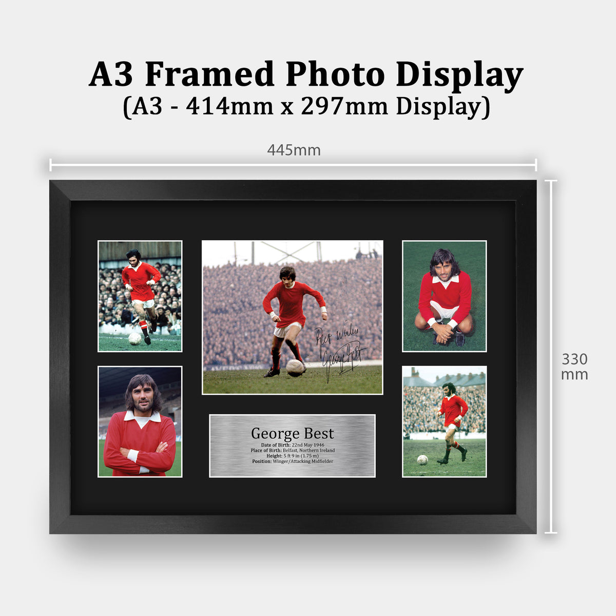 George Best Manchester Red A3 framed print, view 2