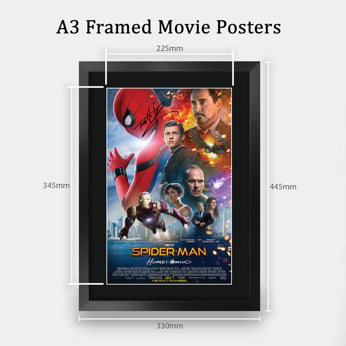 Spider-Man: Homecoming Movie Poster Tom Holland A3 framed print, view 2