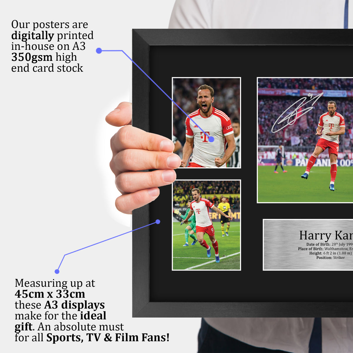 Harry Kane Munich A3 framed print, view 3