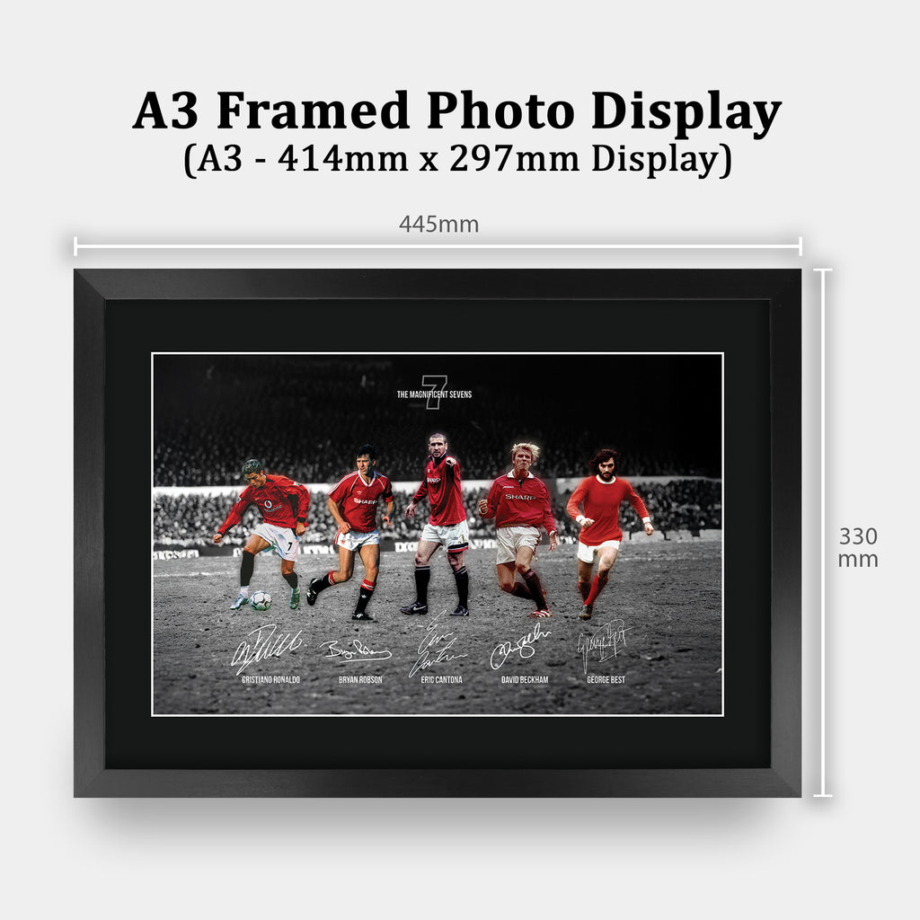Man Utd Magnificent 7s A3 framed print, view 2