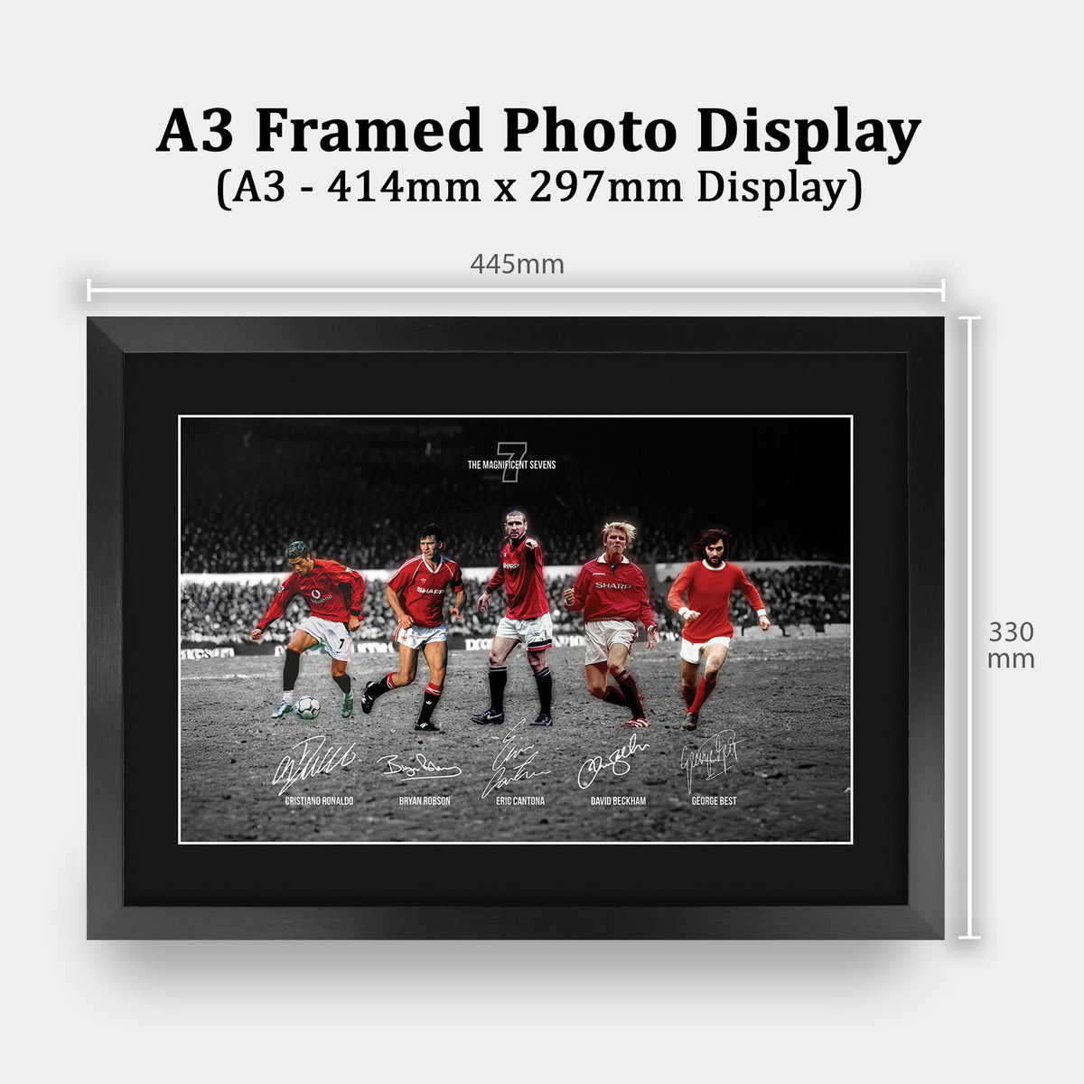 Man Utd Magnificent 7s A3 framed print, view 2